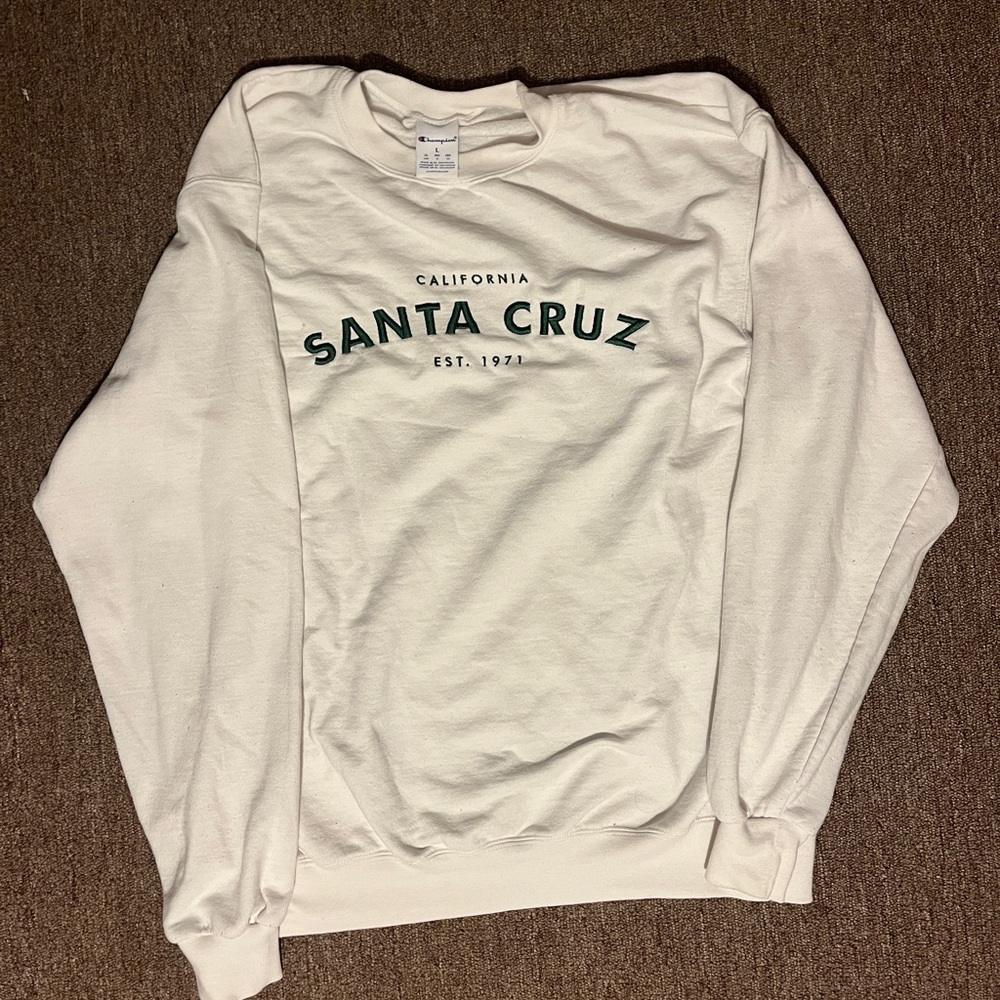 White and green Large Santa Cruz x Campion sweatshirt embroidered logo
